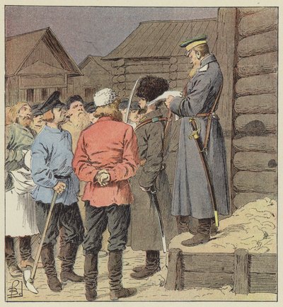 Proclamation de la guerre en Sibérie - after Louis Charles Bombled