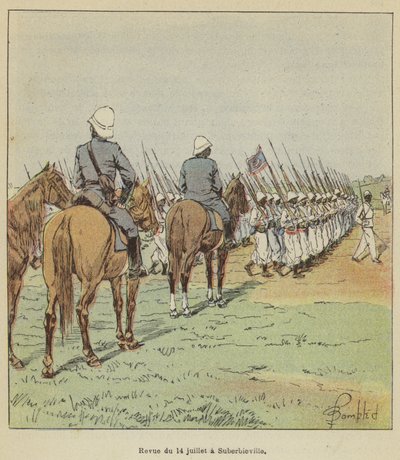 Revue du 14 juillet à Suberbieville - after Louis Charles Bombled