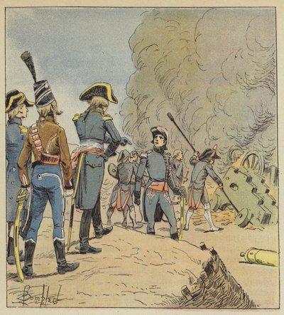 Serrurier fait détruire son matériel de siège à Mantoue - after Louis Charles Bombled