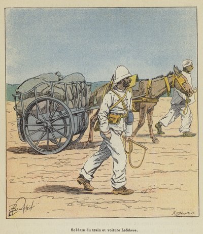 Soldats du train et voiture Lefebvre - after Louis Charles Bombled