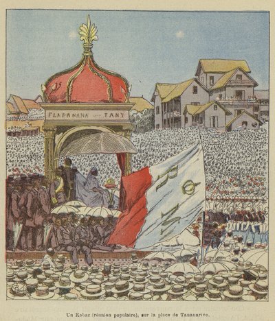 Un Kabar (réunion populaire), sur la place de Tananarive - after Louis Charles Bombled