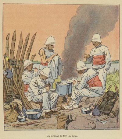 Un bivouac du 200e de ligne - after Louis Charles Bombled