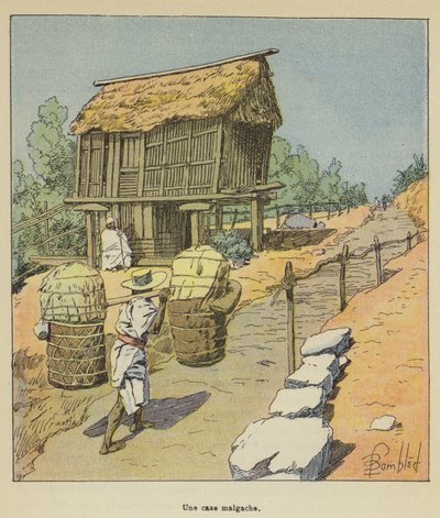 Une case malgache - after Louis Charles Bombled
