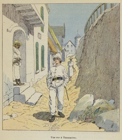 Une rue à Tananarive - after Louis Charles Bombled