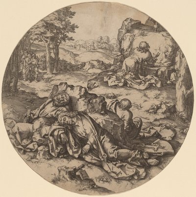 Christ au mont des Oliviers - after Lucas van Leyden