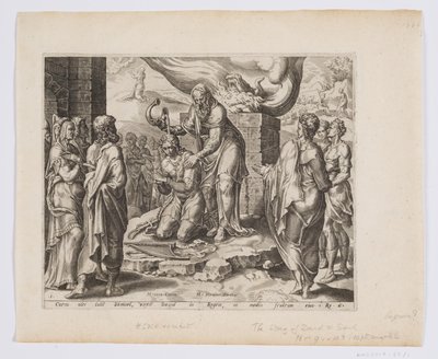 Samuel oint David - after Maarten van Heemskerck