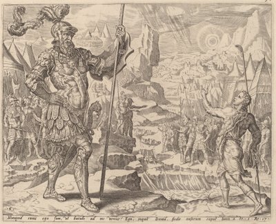 David rencontrant Goliath - after Maerten van Heemskerck