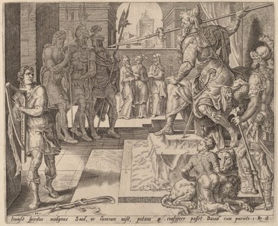 David devant Saül - after Maerten van Heemskerck