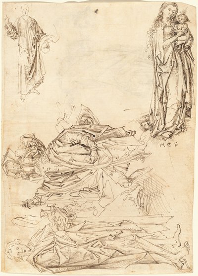 Saint Christophe, Saint Jean-Baptiste, la Vierge et l