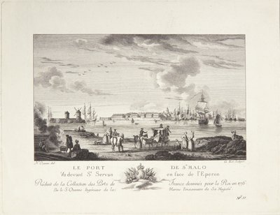 Le port de St. Malo - after Nicolas Marie Ozanne