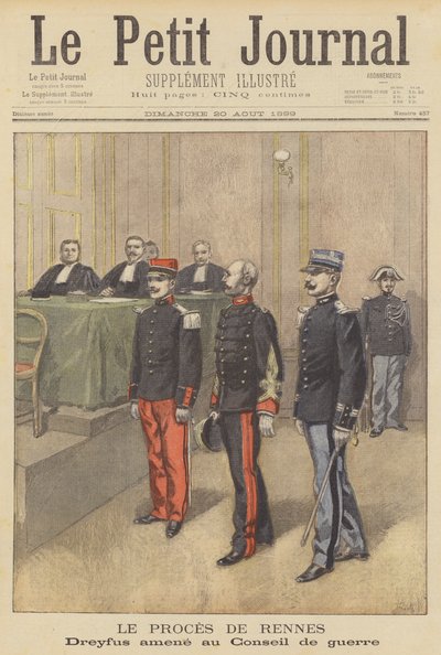 Alfred Dreyfus devant sa deuxième cour martiale à Rennes - after Oswaldo Tofani