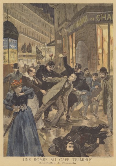 Arrestation du poseur de bombe du Café Terminus - after Oswaldo Tofani