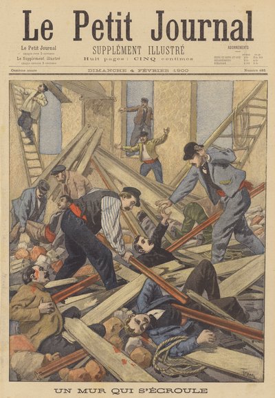 Travailleurs blessés par un mur effondré - after Oswaldo Tofani