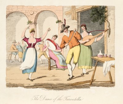 La danse de la tarentelle, de Scènes italiennes, représentant les mœurs, coutumes et divertissements des différents États d