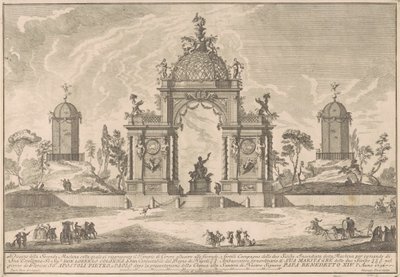 La Seconda Macchina pour la Chinea de 1756: Le Temple de Cérès - after Paolo Posi Giuseppe Pozzi