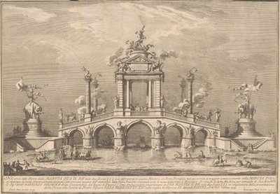 La Prima Macchina pour la Chinea de 1755: Un Pont Triomphal avec des Antiquités d