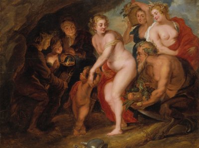 Sans Cérès et Bacchus, Vénus gèlerait, vers 1650 - after Peter Paul Rubens