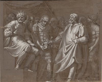Mucius Scaevola devant Porsenna - after Polidoro da Caravaggio
