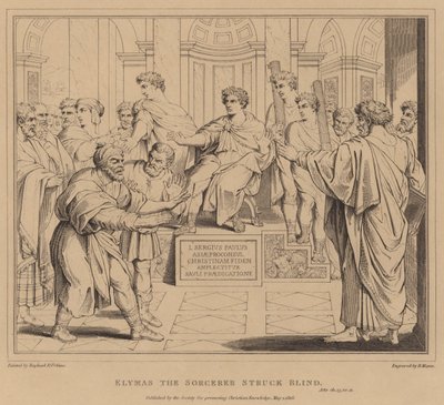 Élymas le sorcier frappé de cécité, Actes - after Raphael