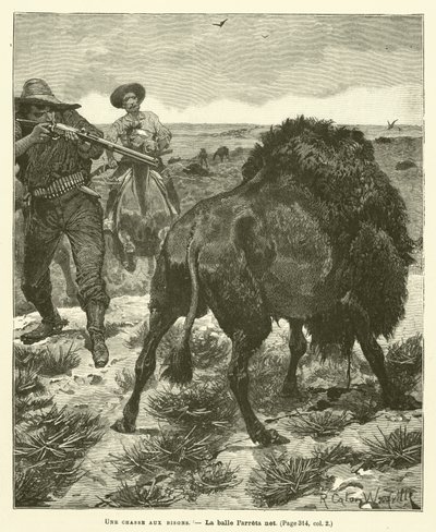 Une chasse aux bisons - after Richard Caton II Woodville