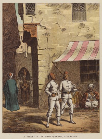 Une rue dans le quartier arabe, Alexandrie - after Richard Simkin