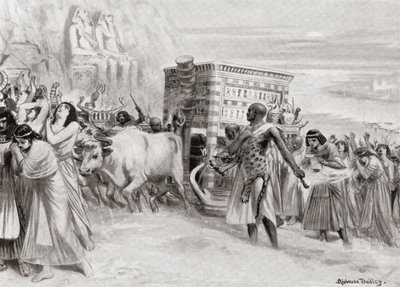 Une procession funéraire pendant la XIXe dynastie, Égypte ancienne, de l