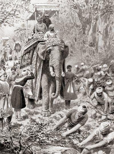 Inspection de la Grande Route du Nord de Sher Shah Suri, (maintenant la Grand Trunk Road), de l