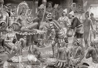 Pulakeshin II, le Chalukaya, recevant des envoyés de Perse à Badami, de l