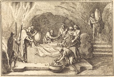 Le corps du Christ couvert de fleurs et de parfum - after Sébastien Le Clerc I