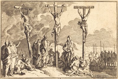 La Vierge, Saint Jean et Marie-Madeleine au pied de la Croix - after Sébastien Le Clerc I