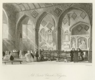 Église All Saints, Kingston, 1840 - after Thomas Allom