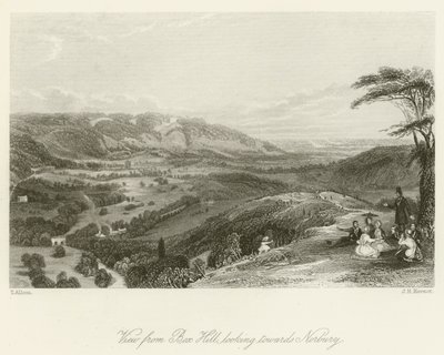 Vue de Box Hill, en direction de Norbury - after Thomas Allom