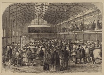 Salon des bovins primés du Smithfield Club, Baker Street Bazaar - after Thomas Harrington Wilson