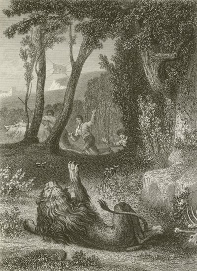 Le Lion et Le Moucheron - after Tony Johannot