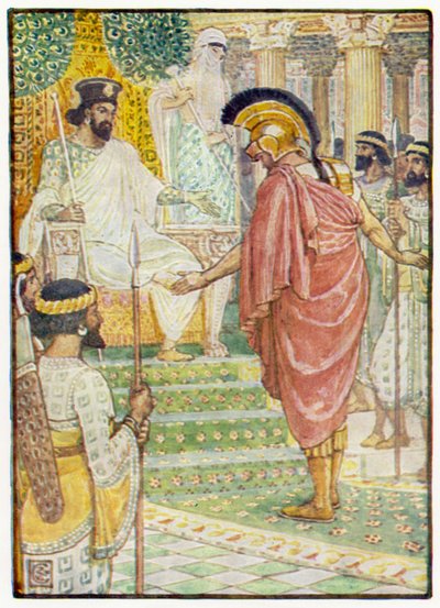 Il se tenait silencieux devant le roi - after Walter Crane