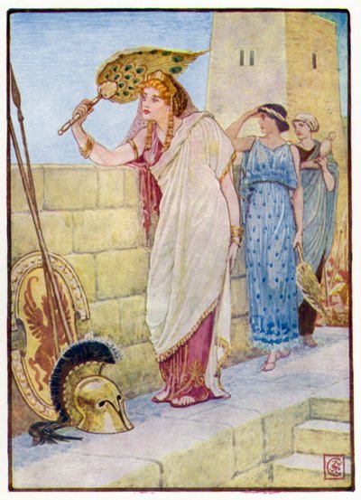 Souvent, elle se tenait sur les murs de Troie - after Walter Crane