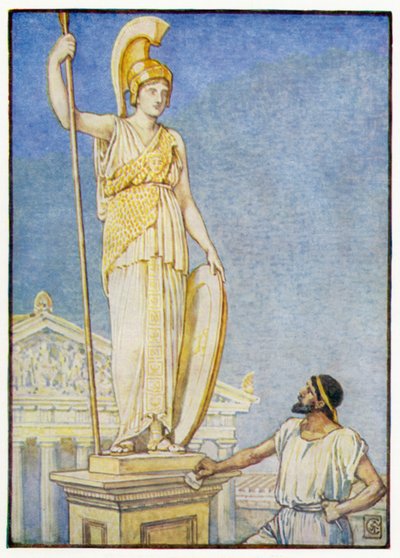 La figure de la déesse était colossale - after Walter Crane