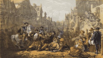Vieux Linlithgow, assassinat du régent Moray - after William Allan