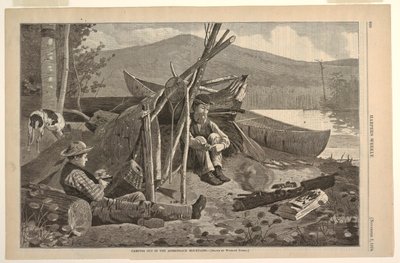 Camping dans les montagnes Adirondack - after Winslow Homer