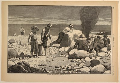 Croquis en bord de mer – Une fête de palourdes - after Winslow Homer