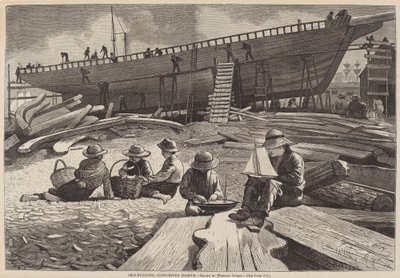 Construction navale, port de Gloucester - after Winslow Homer