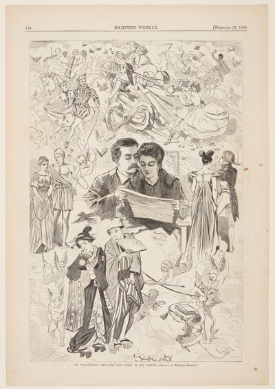 La Saint-Valentin - La vieille histoire dans tous les pays - after Winslow Homer