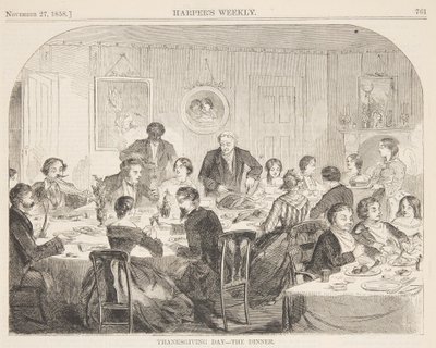 Jour de Thanksgiving – Le dîner - after Winslow Homer