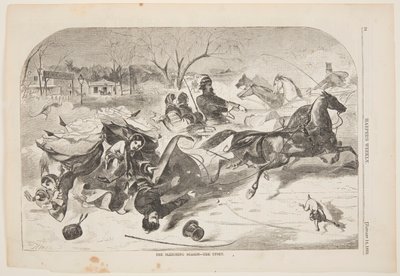 La saison des traîneaux – Le renversement - after Winslow Homer