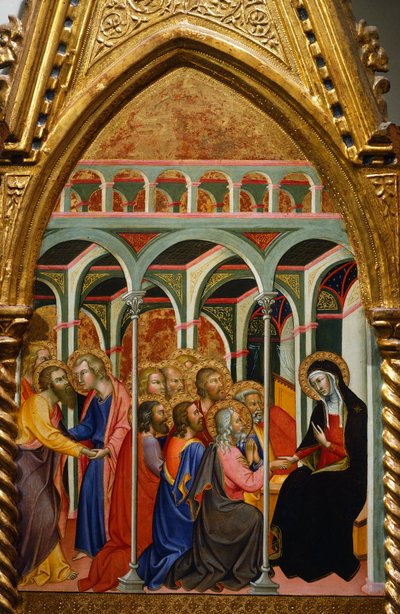 Retable avec scènes de la Vierge : Adieux de Marie aux apôtres - also Manfredi de Battilori Bartolo di Fredi