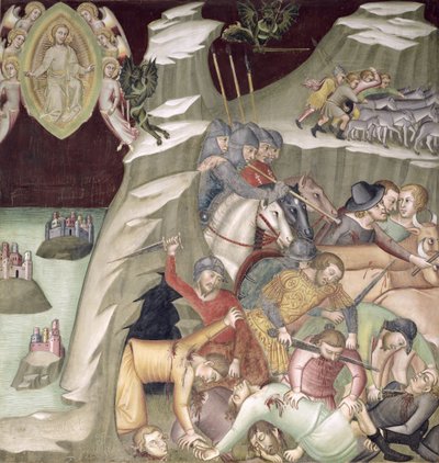 Le massacre des serviteurs et des bergers de Job - also Manfredi de Battilori Bartolo di Fredi
