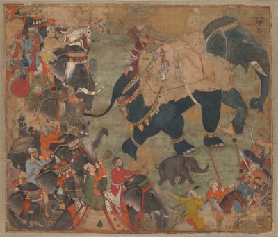 Un prince chevauchant un éléphant en procession - anonymous 