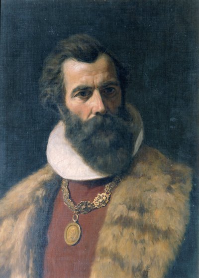 Homme barbu avec col en fourrure et chaîne - anonymus