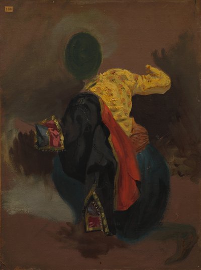 Figure en costume turc - attributed to Eugène Delacroix