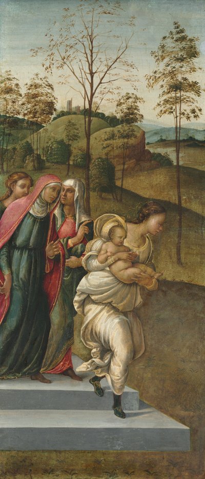 Jean-Baptiste porté à Zacharie - attributed to Francesco Granacci
